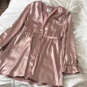 Privacy Please Pink Satin Mini Dress
